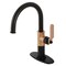 Kingston Brass KSD2237KL Single-Handle Bathroom Faucet with Push Pop-Up, Matte Black/Rose Gold KSD2237KL - alternate 1
